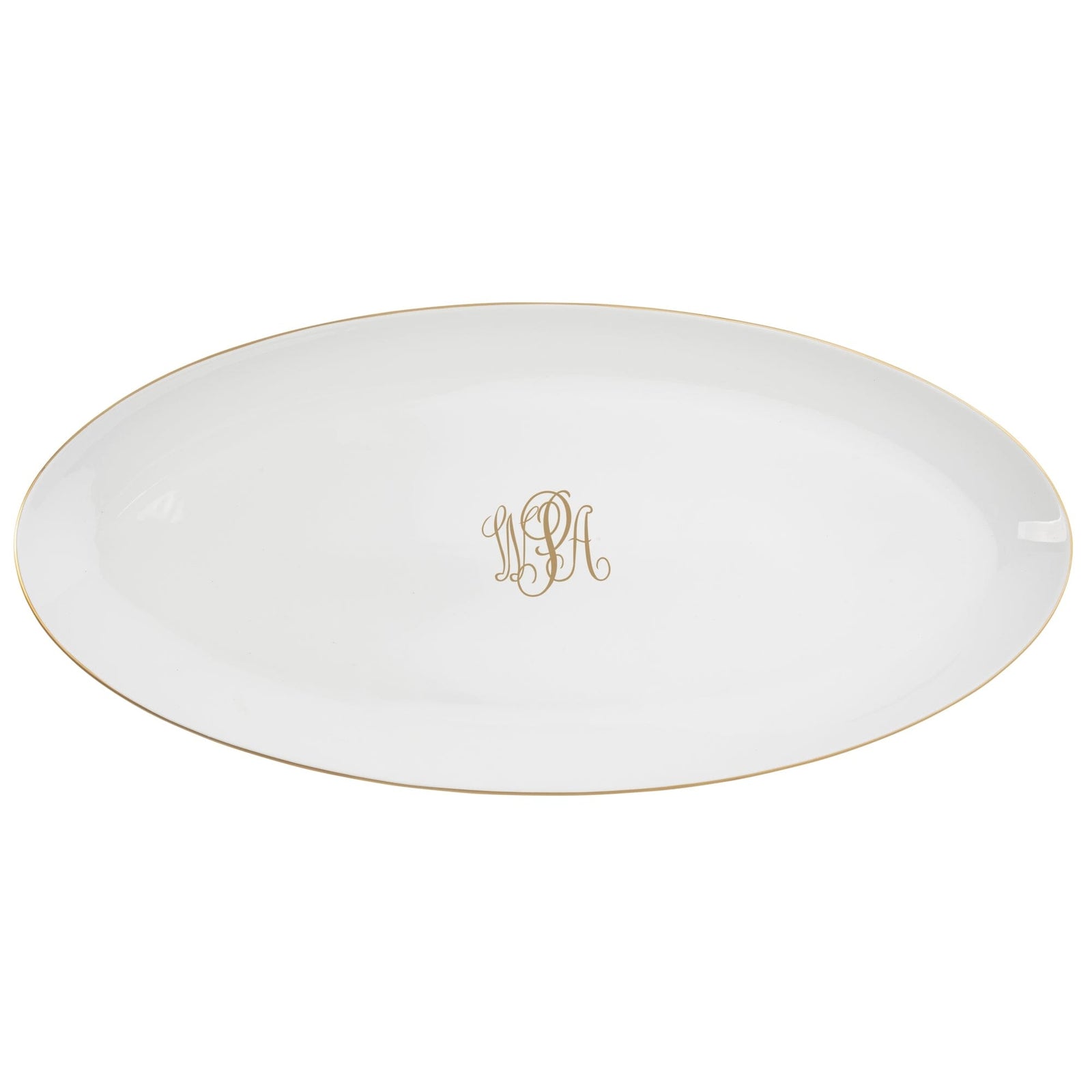 Fish Platter in Ultra-White with Signature Gold Monogram
