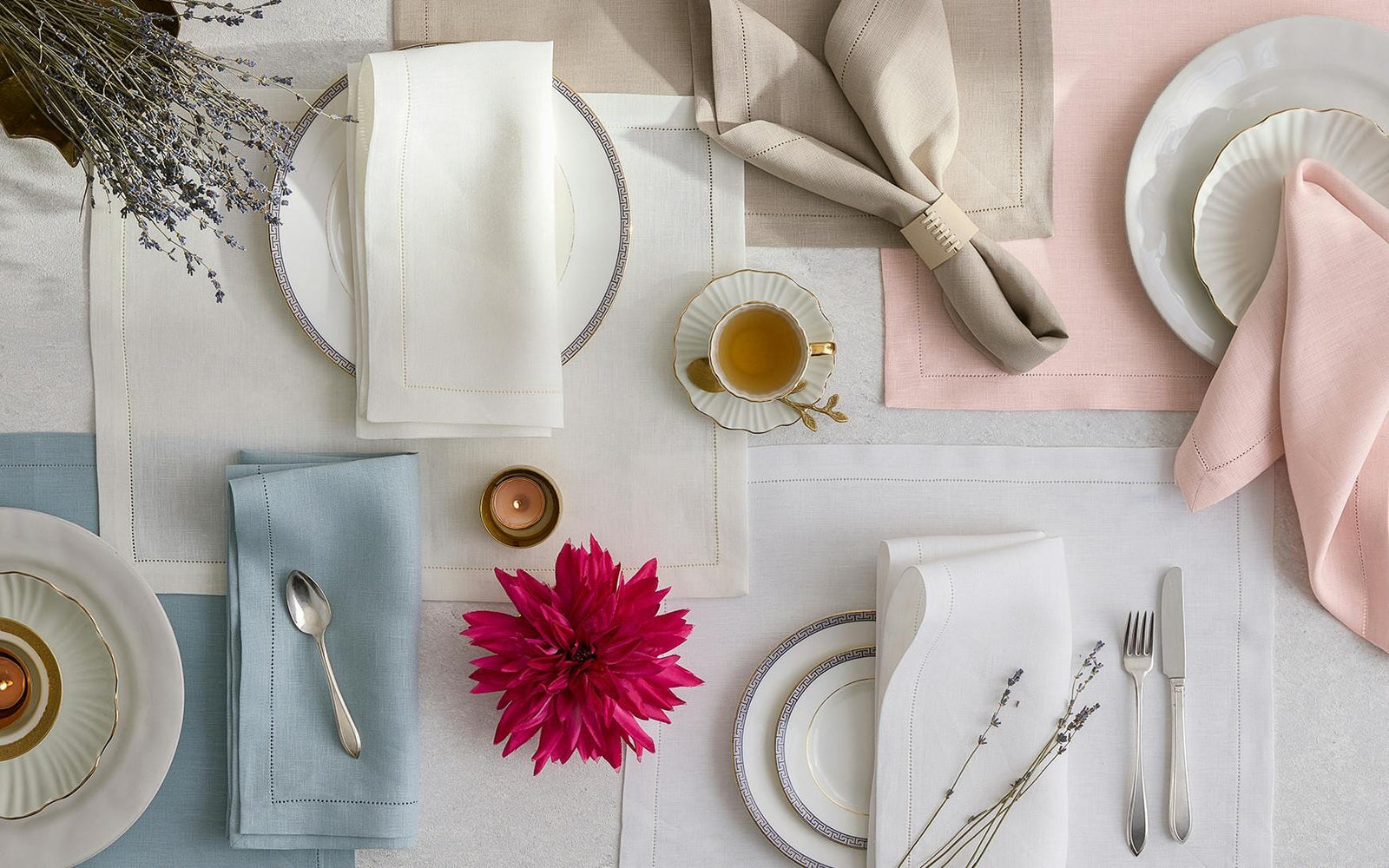 Valentina Hemstitch Cocktail Napkin - set of 4