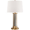 Allen Table Lamp in Natural Brass and Glass Rods with White Paper Shade - Salisbury & Manus