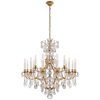 Antoinette Medium Chandelier in Natural Brass and Crystal