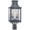 Bedford Post Lantern in Weathered Zinc with Clear Glass - Salisbury & Manus