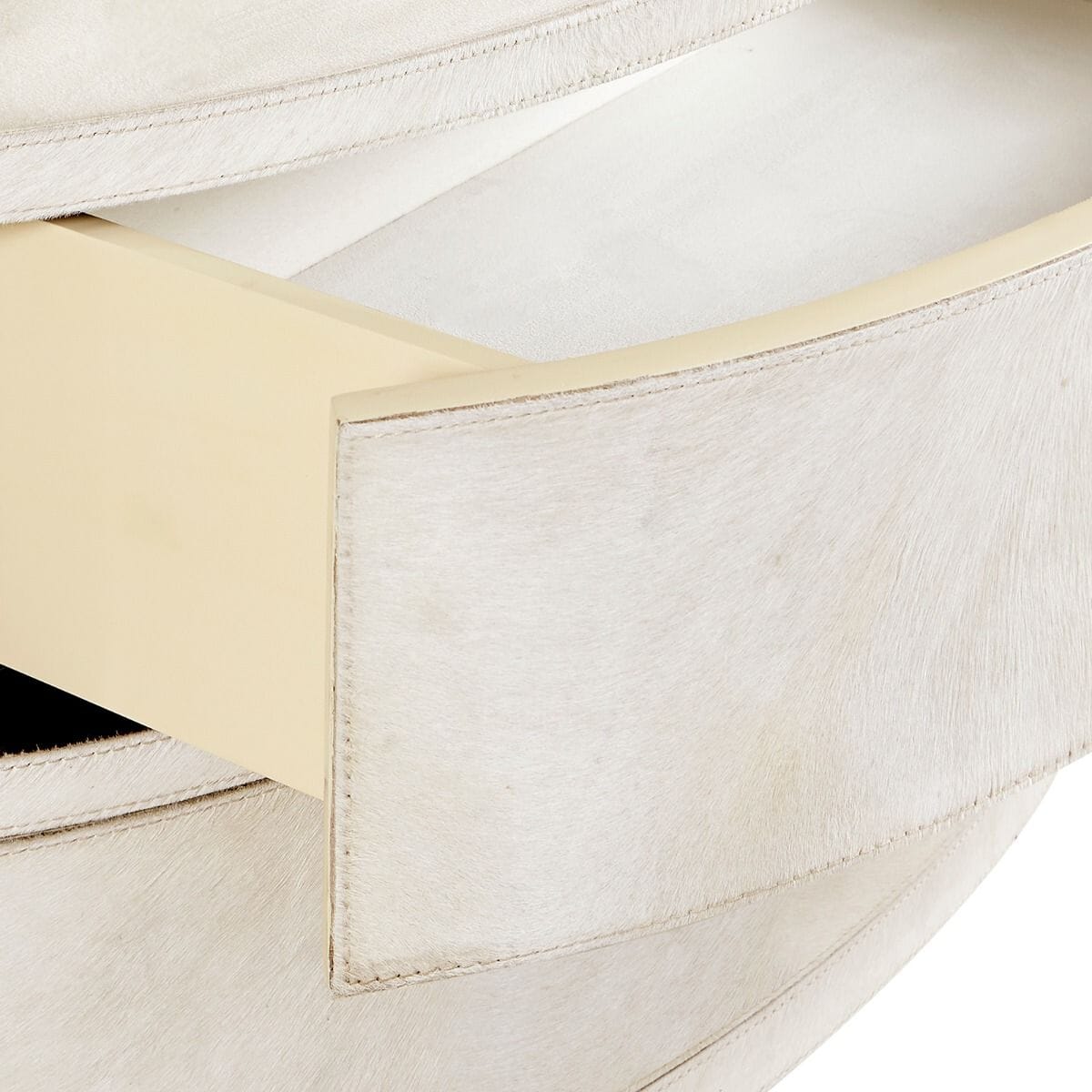 BRUTUS 2-DRAWER SIDE TABLE, SNOW