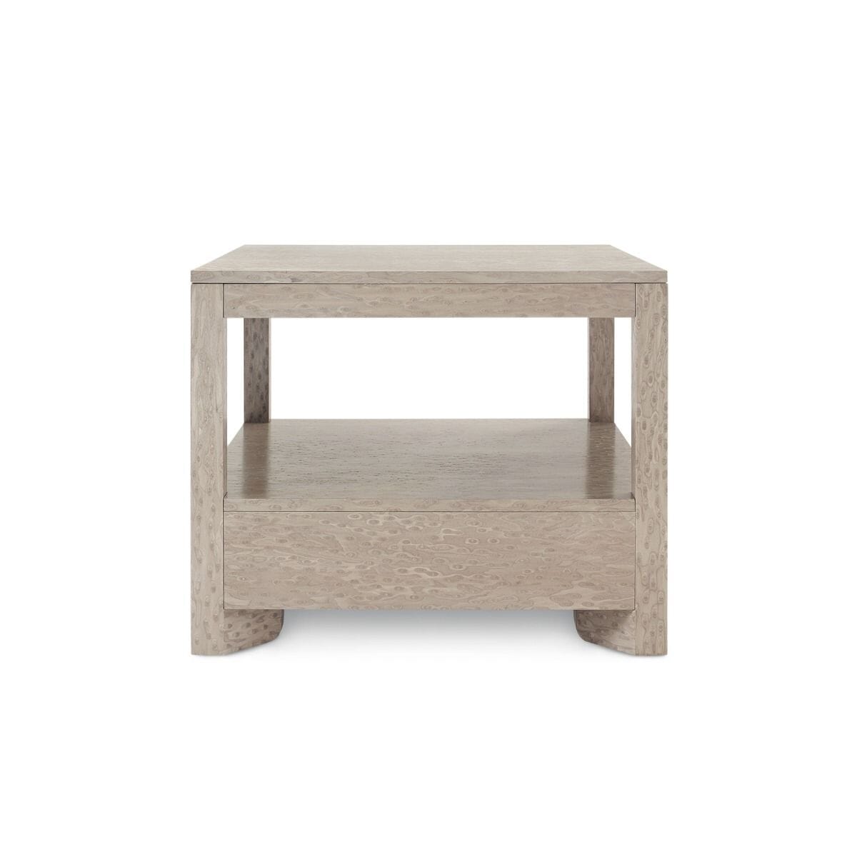 COMO 1-DRAWER SIDE TABLE, TAUPE GRAY