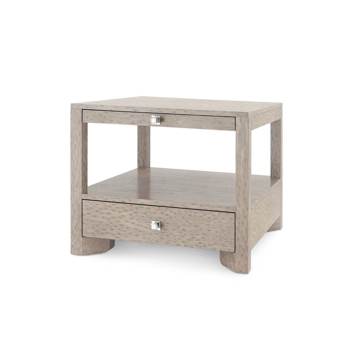 COMO 1-DRAWER SIDE TABLE, TAUPE GRAY