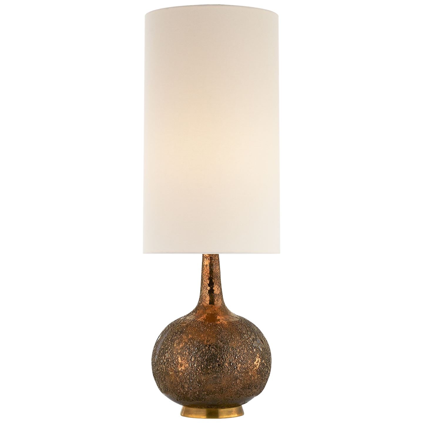 Hunlen Table Lamp in Chalk Burnt Gold with Linen Shade - Salisbury & Manus