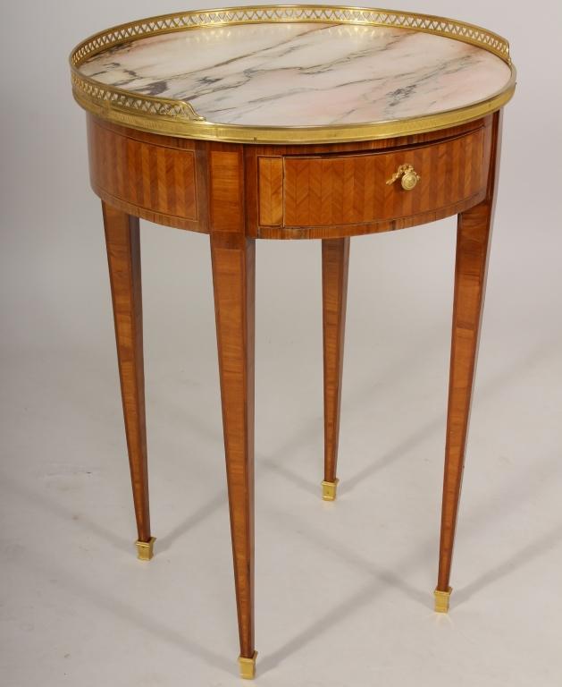Inlaid and Gilt Bronze Table, With Marble Top - Salisbury & Manus