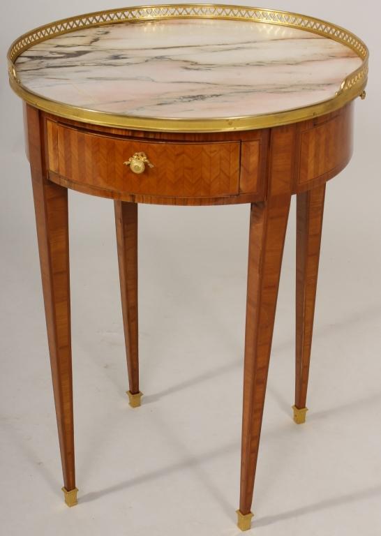 Inlaid and Gilt Bronze Table, With Marble Top - Salisbury & Manus