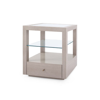 JEREMIAH 1-DRAWER SIDE TABLE, TAUPE GRAY