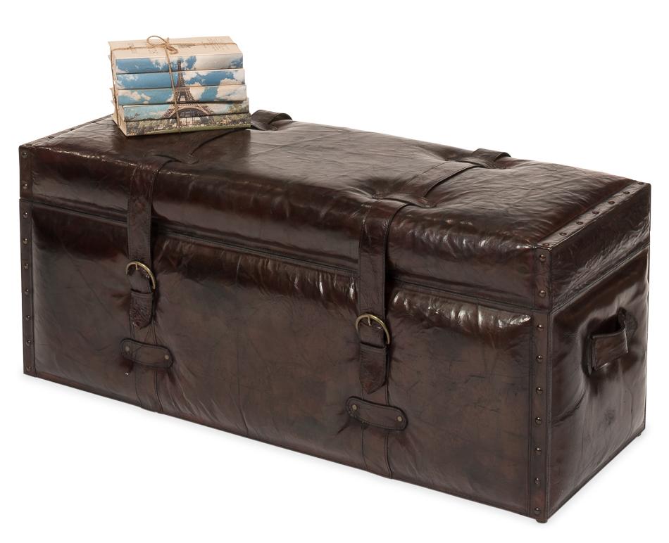 Laramie Leather Trunk Bench - Salisbury & Manus