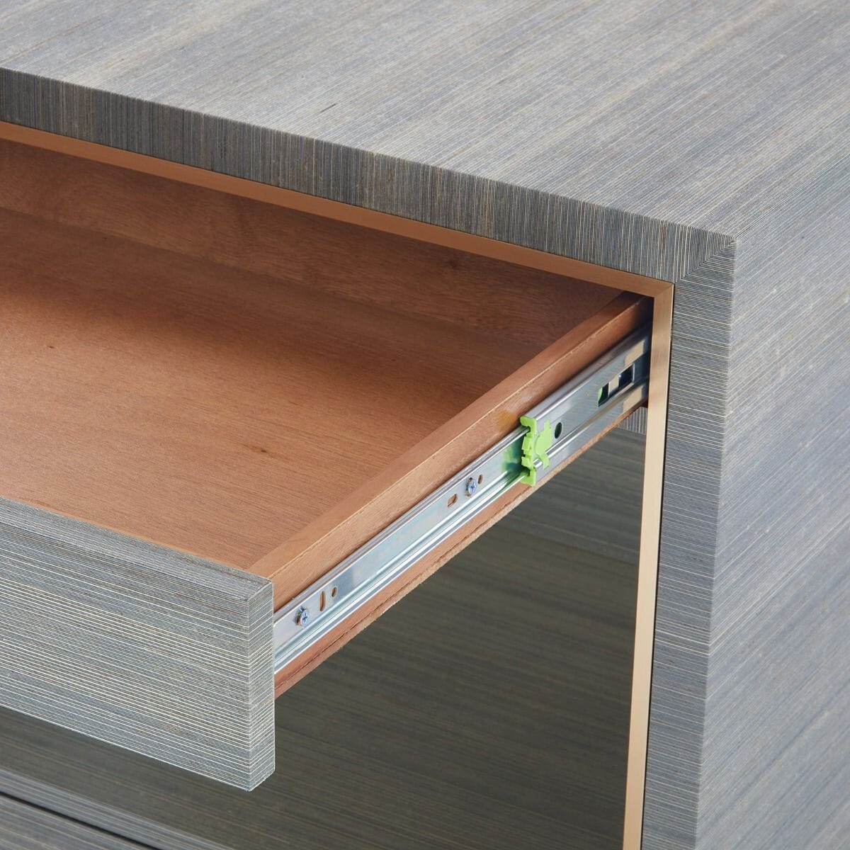 PETER 2-DRAWER SIDE TABLE, SLATE BLUE SHIMMER