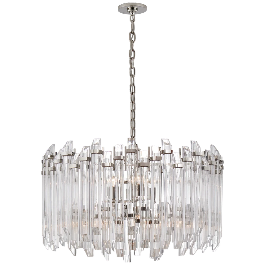 Adele Large Wide Drum Chandelier with Clear Acrylic