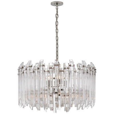 Adele Large Wide Drum Chandelier with Clear Acrylic