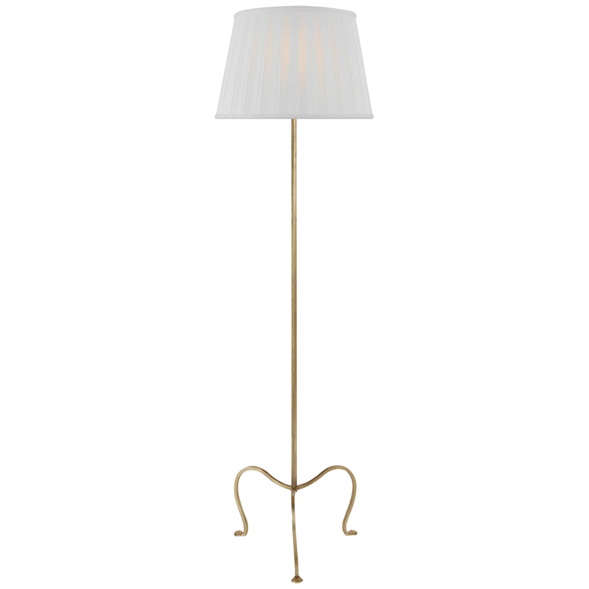 Albert Petite Tri-Leg Floor Lamp with Silk Box Pleat