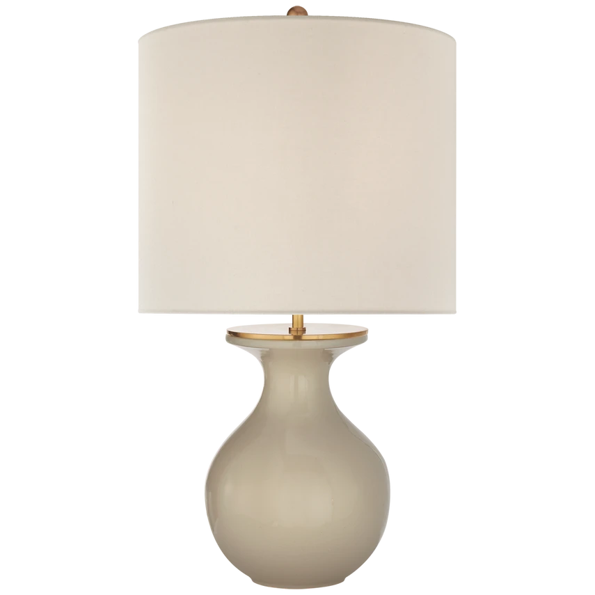 Albie Small Desk Lamp with Cream Linen Shade