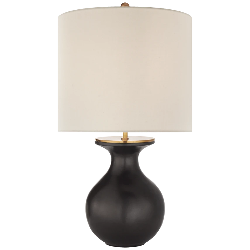Albie Small Desk Lamp with Cream Linen Shade