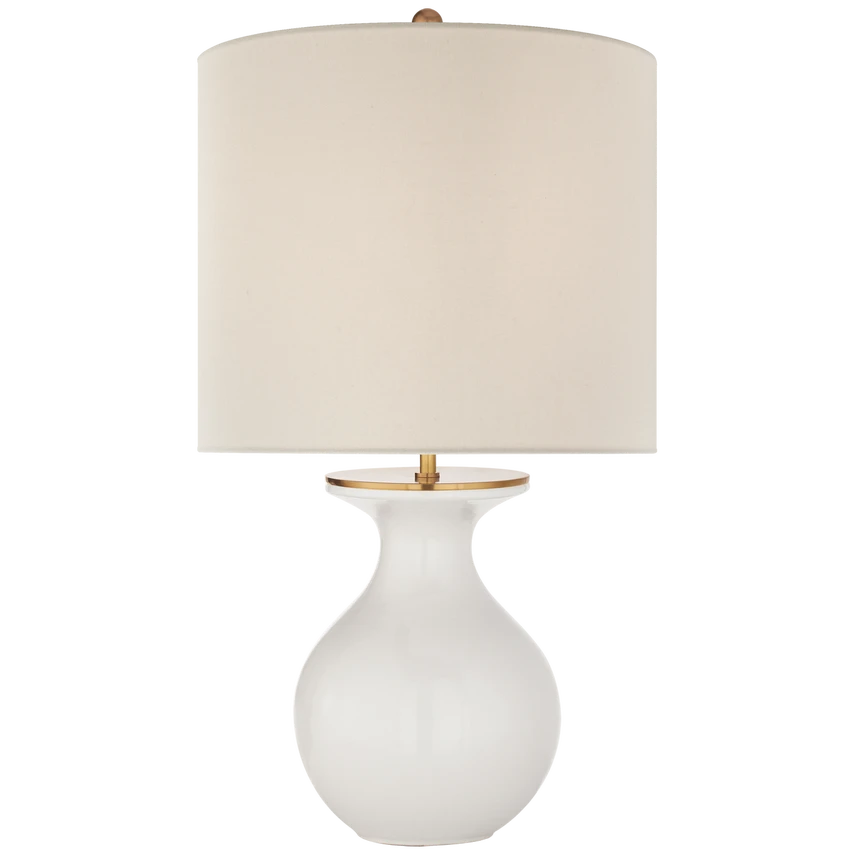 Albie Small Desk Lamp with Cream Linen Shade