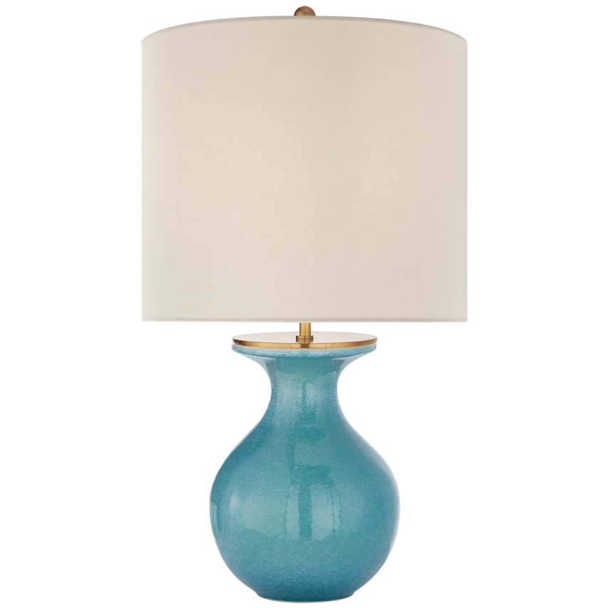 Albie Small Desk Lamp with Cream Linen Shade