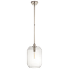 Barrett Medium Knurled Pendant with White Glass