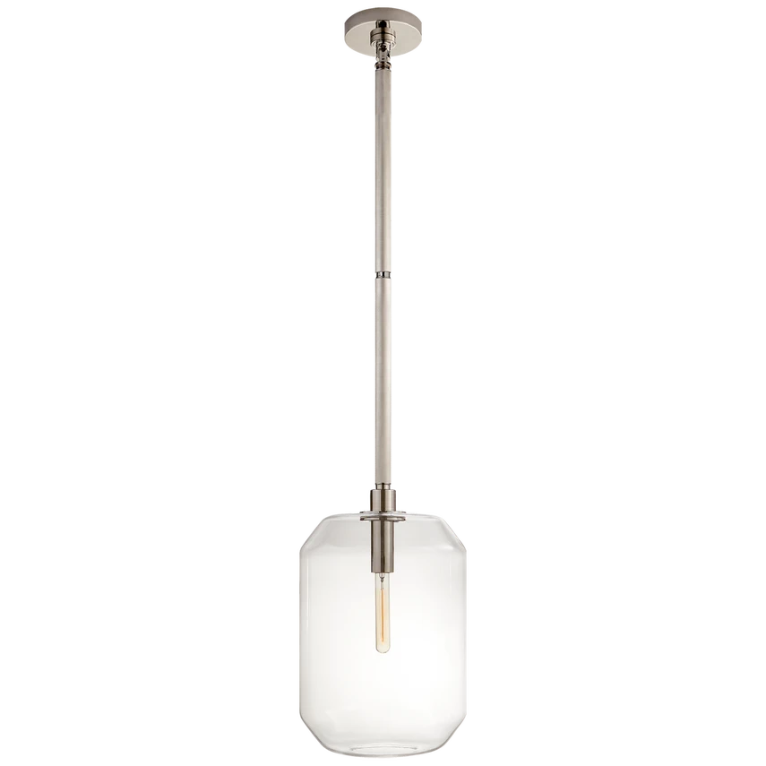 Barrett Medium Knurled Pendant with White Glass
