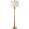Beaumont Floor Lamp in Aged Iron with Linen Shade