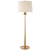 Beaumont Floor Lamp in Aged Iron with Linen Shade