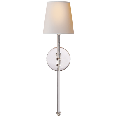 Camille Sconce in Polished Nickel with Natural Paper Shade