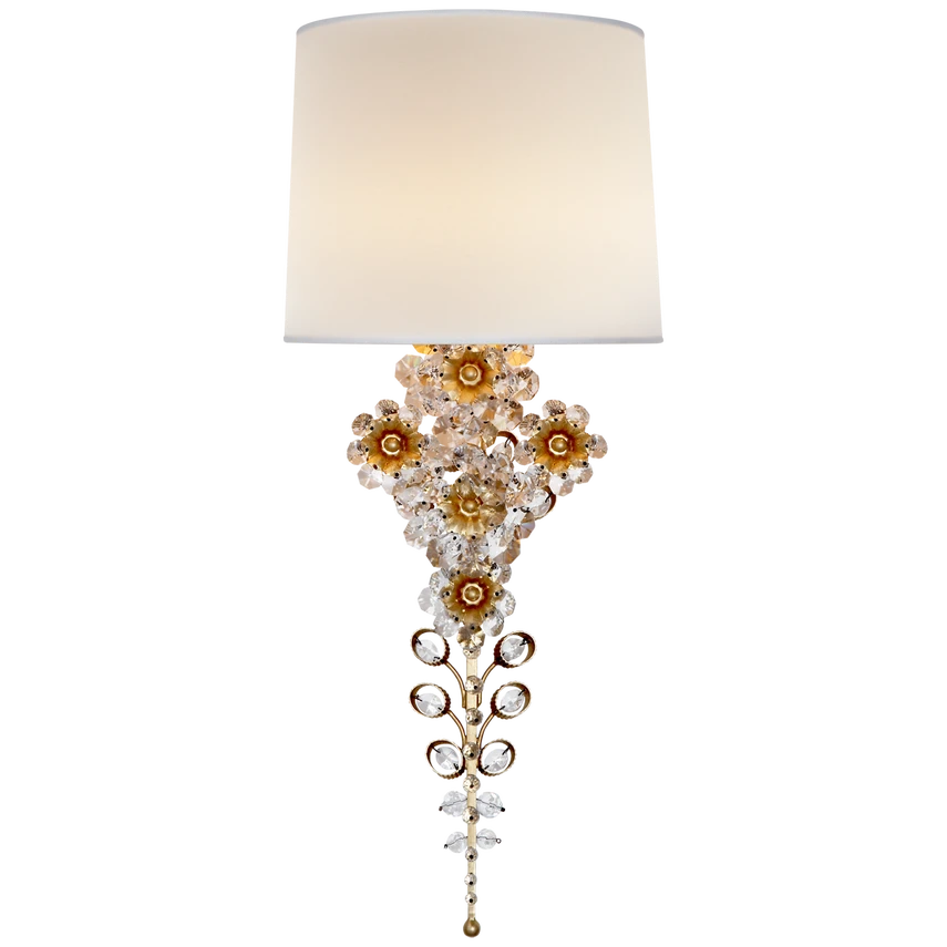 Claret Tail Sconce with Linen Shade