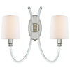 Clarice Double Sconce with Linen Shades