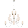 Clarice Large Chandelier with Linen Shades