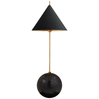 Cleo Orb Base Accent Lamp in Antique-Burnished Brass with Shade