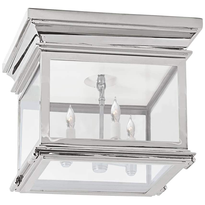 Club Small Square Flush Mount with Clear Glass