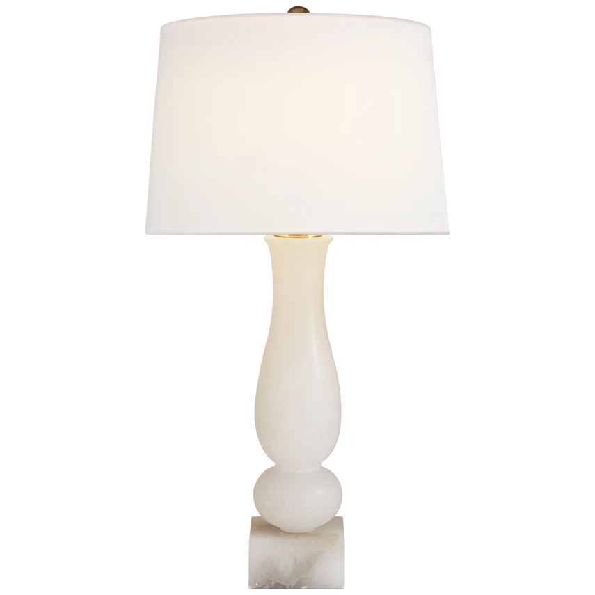 Contemporary Balustrade Table Lamp with Linen Shade