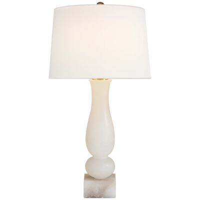 Contemporary Balustrade Table Lamp with Linen Shade