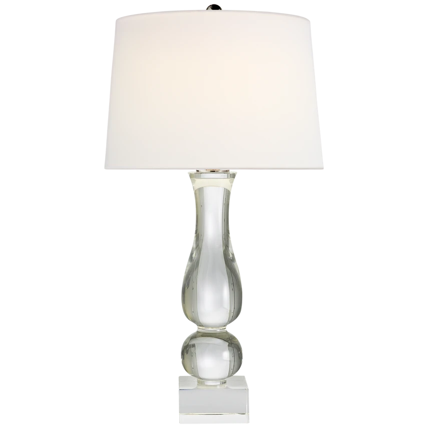 Contemporary Balustrade Table Lamp with Linen Shade