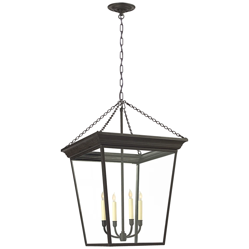 Cornice Large Lantern with Clear Glass