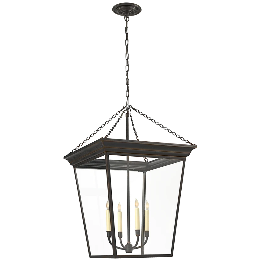 Cornice Large Lantern with Clear Glass