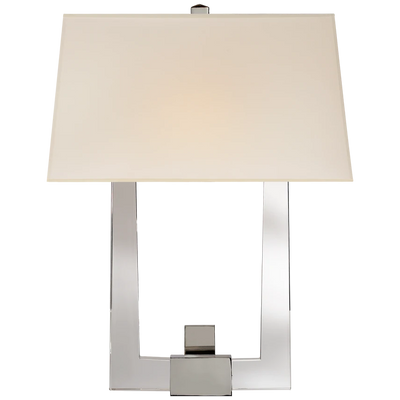 Edwin Double Arm Sconce with Silk Shade