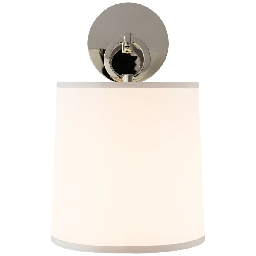 French Cuff Sconce in Bronze with Silk Shade