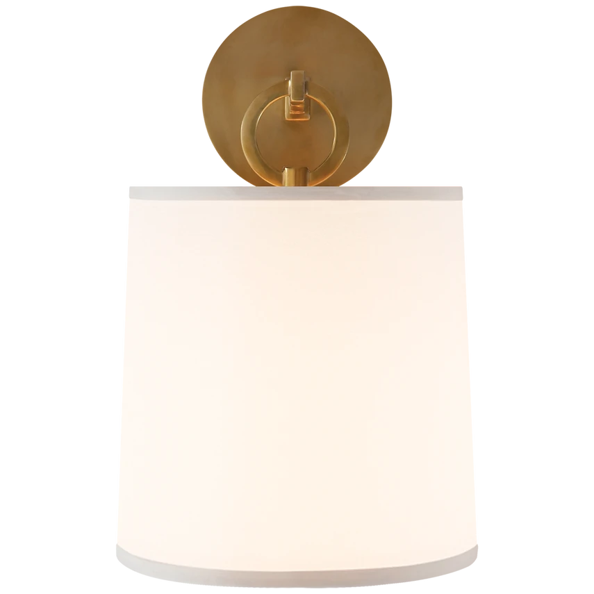 French Cuff Sconce in Bronze with Silk Shade