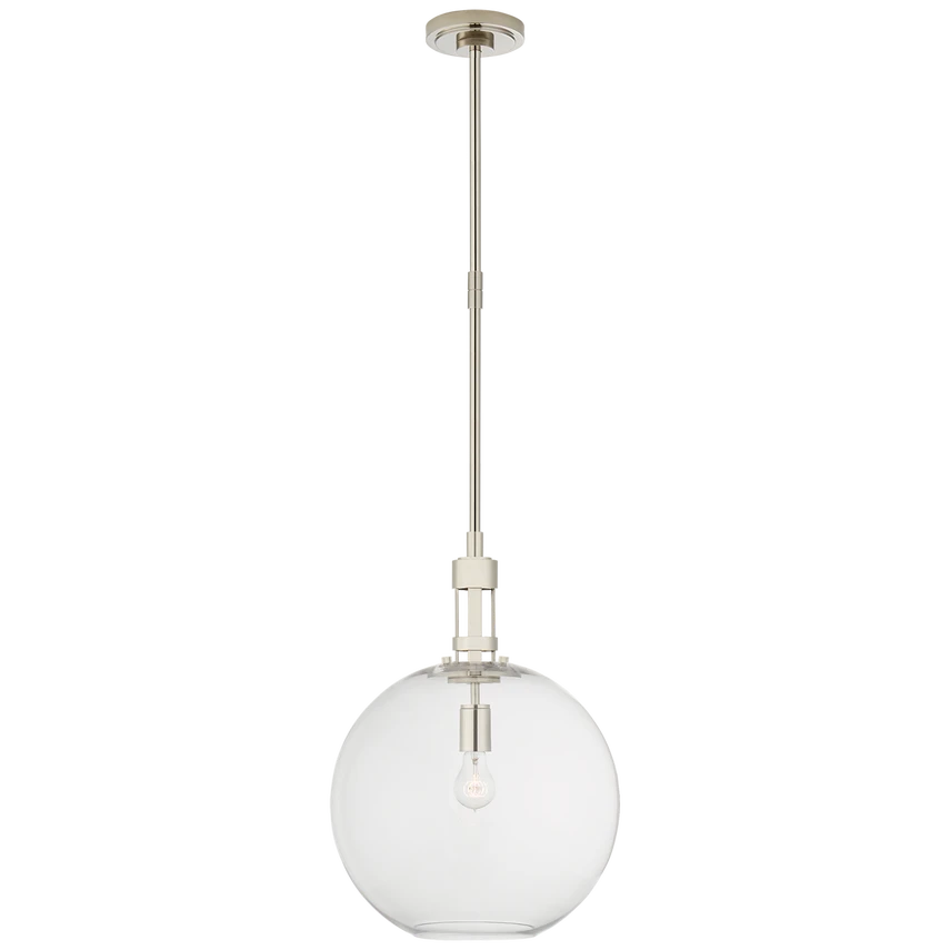 Gable Large Globe Pendant with White Glass
