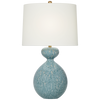 Gannet Table Lamp in Blue Lagoon with Linen Shade