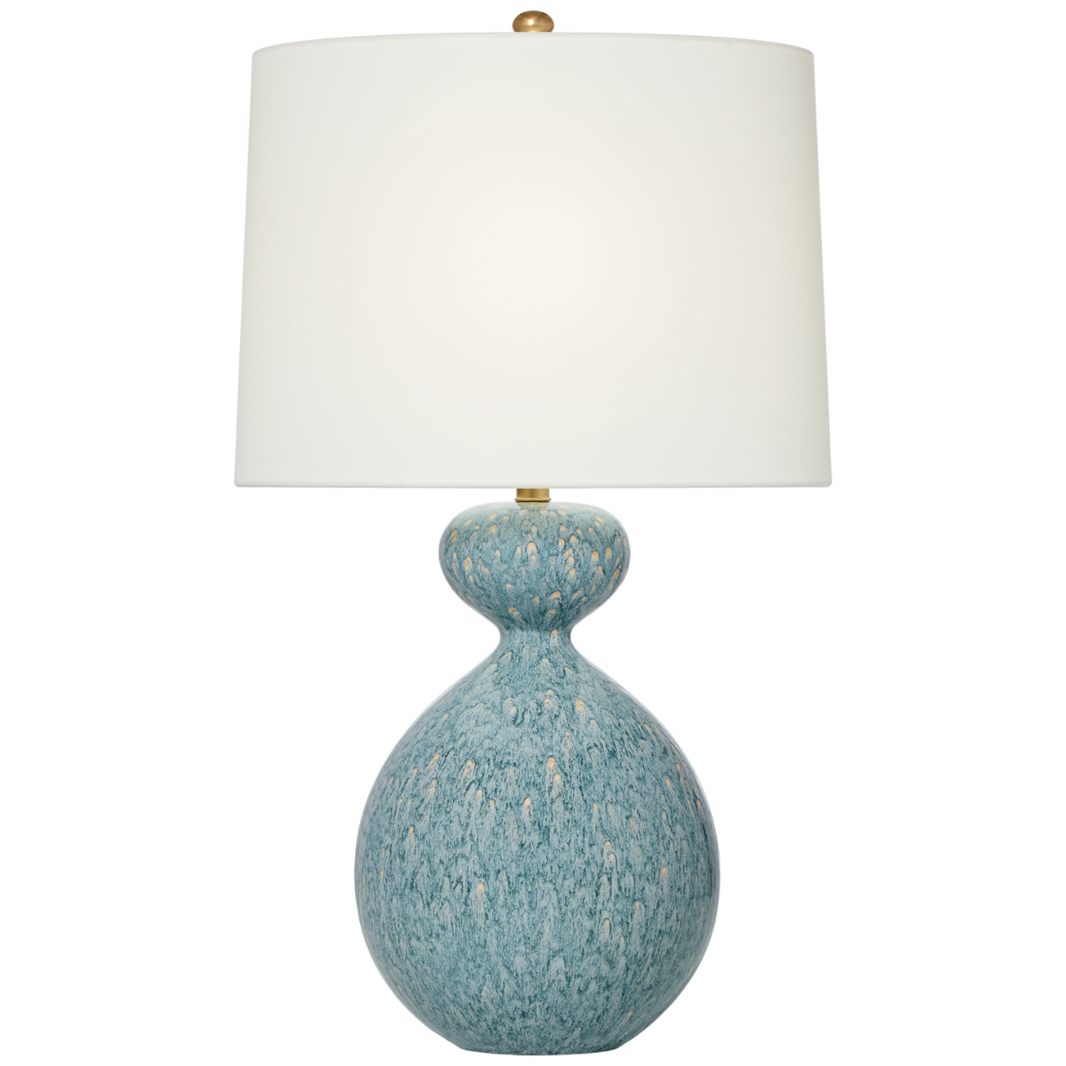 Gannet Table Lamp in Blue Lagoon with Linen Shade