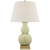 Gourd Form Small Table Lamp with Linen Shade