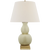 Gourd Form Small Table Lamp with Linen Shade