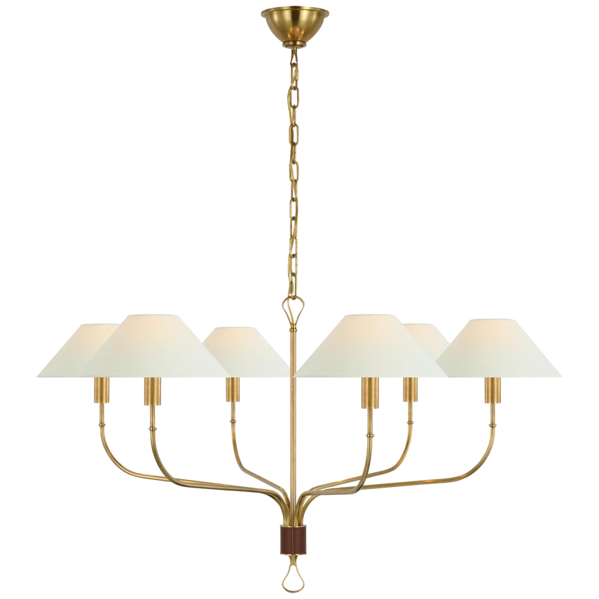 Griffin Extra Large Tail Chandelier with Linen Shades