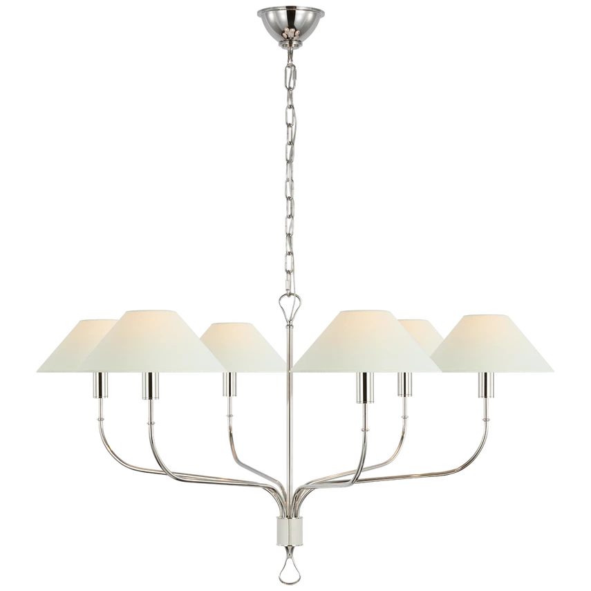 Griffin Extra Large Tail Chandelier with Linen Shades