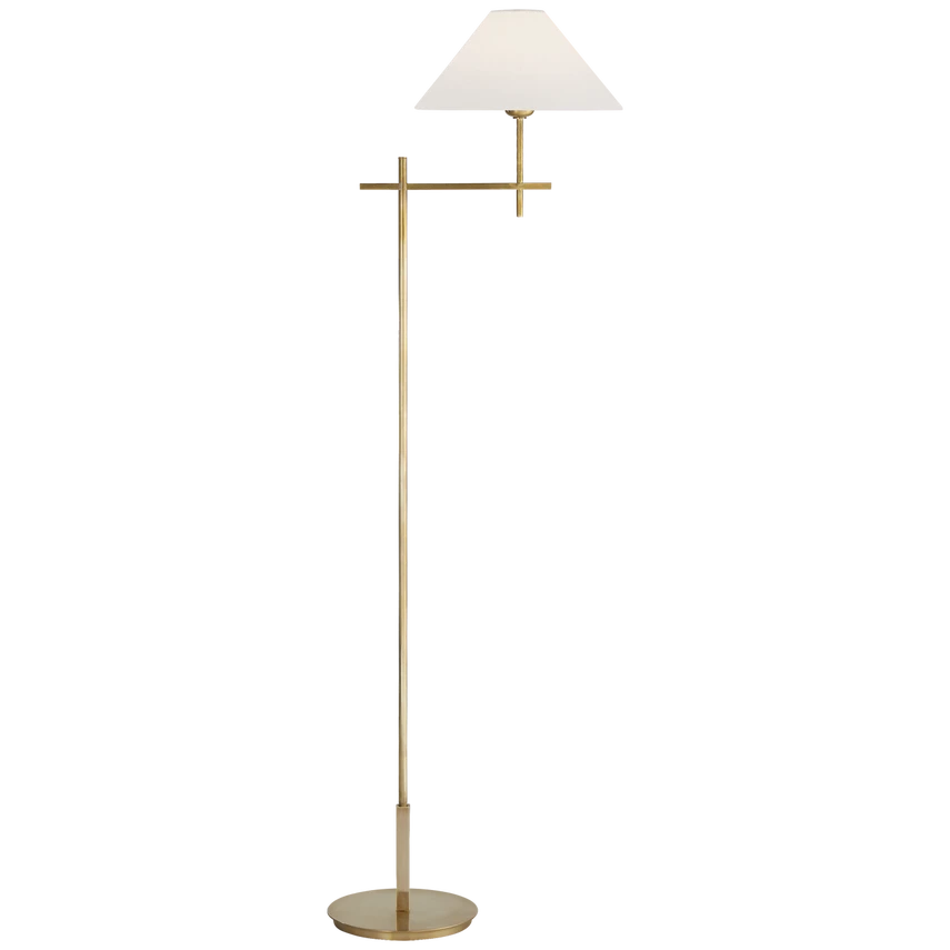 Hackney Bridge Arm Floor Lamp with Linen Shade