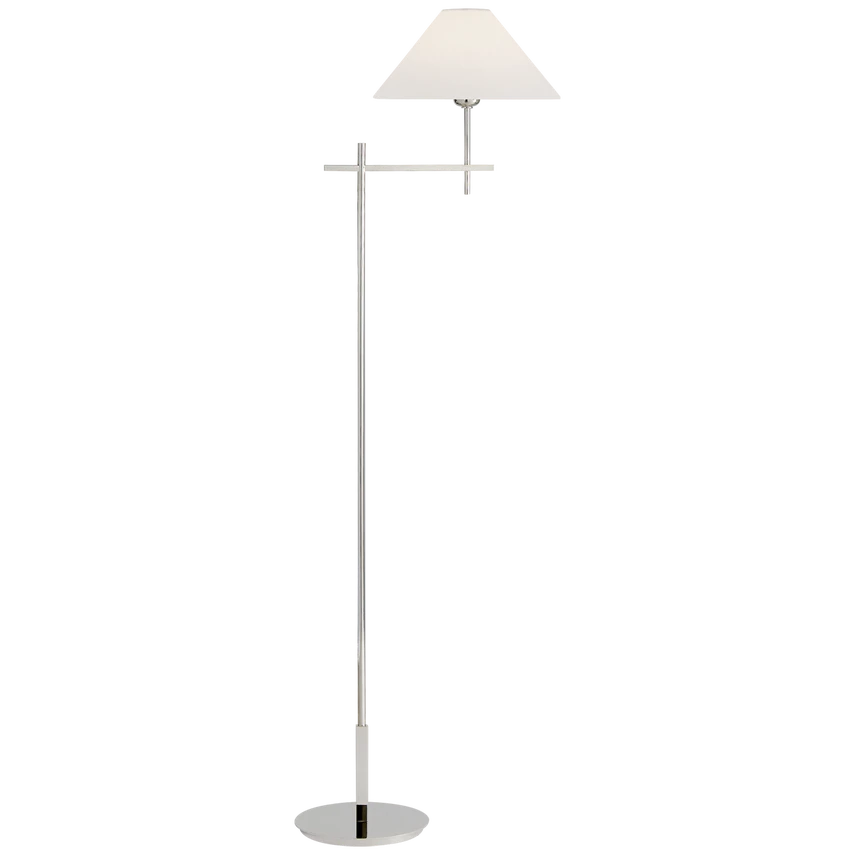 Hackney Bridge Arm Floor Lamp with Linen Shade