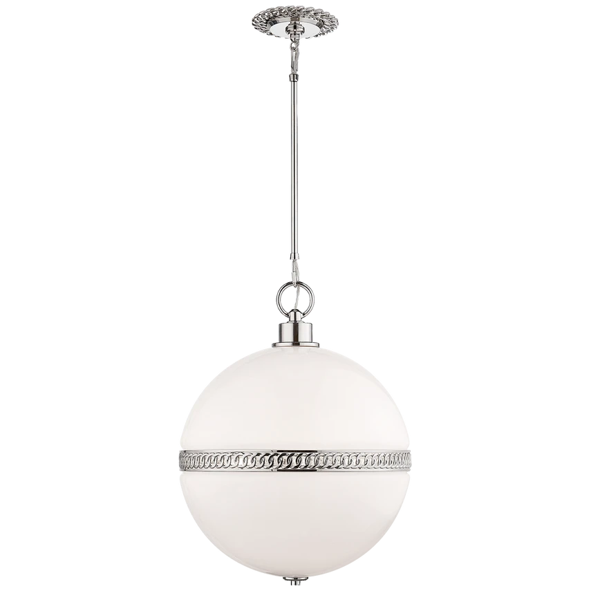 Hendricks Large Globe Pendant with White Glass