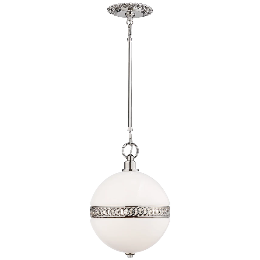 Hendricks Small Globe Pendant with White Glass